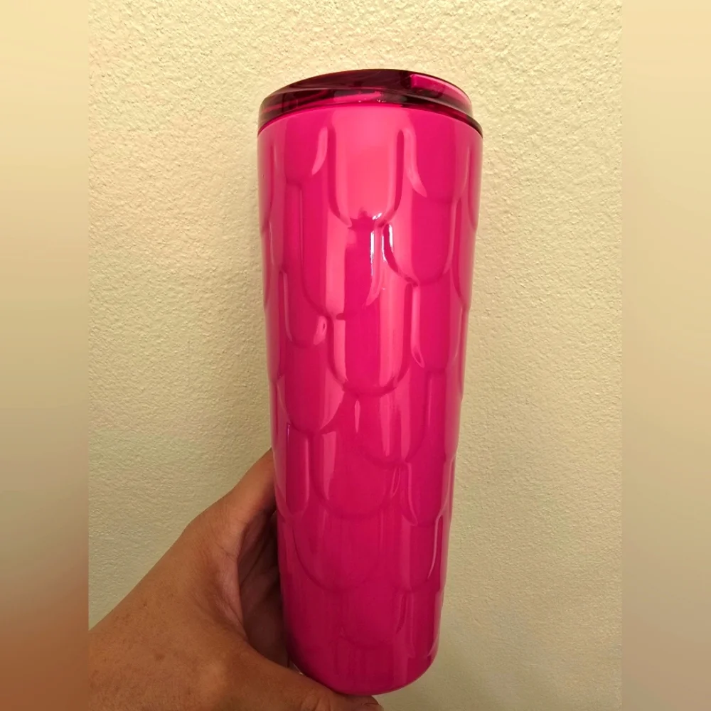 NWT Starbucks 2025 LATAM Release Stainless Steel Hot Pink Mermaid Scale … - Picture 2 of 5